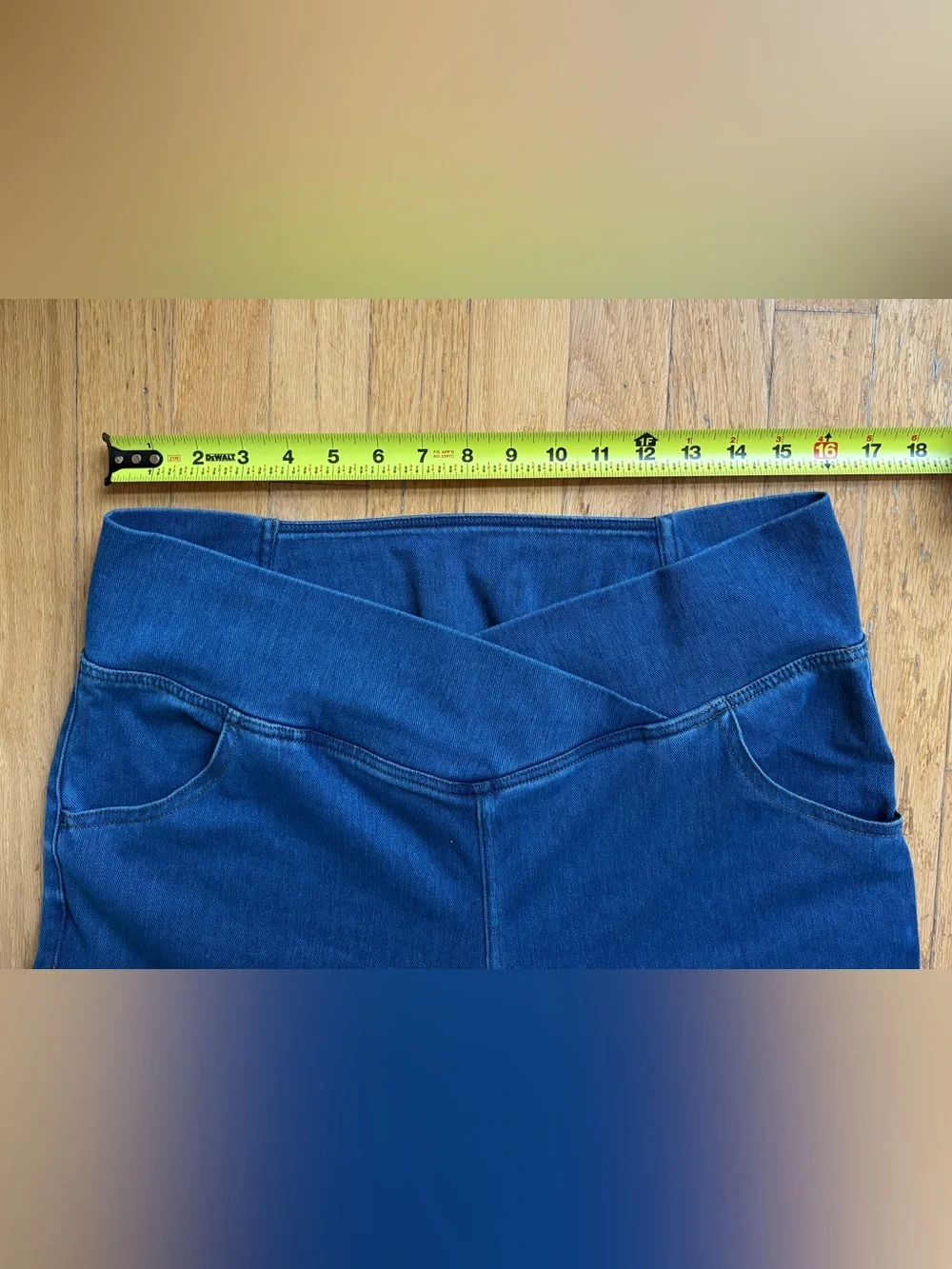 HALARA Flex™ Crossover High Waisted Flare Jeans in Blue Wash -XL Petite NWT